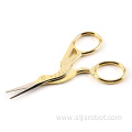 Retro cut embroidery stork stainless steel gilt beauty crane scissors